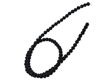 wholesale 4/6/8/10mm genuine Black Valcano Lava  Gemstone Loose Beads Smooth Round 15''Jewelry DIY Making Supplies