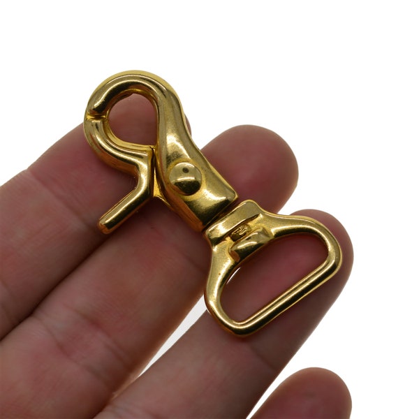 Solid Brass Swivel Trigger Snap Hooks Keychain lobster clasp with 0.8inch 20mm D ring leather craft DIY Jean wallet chain making