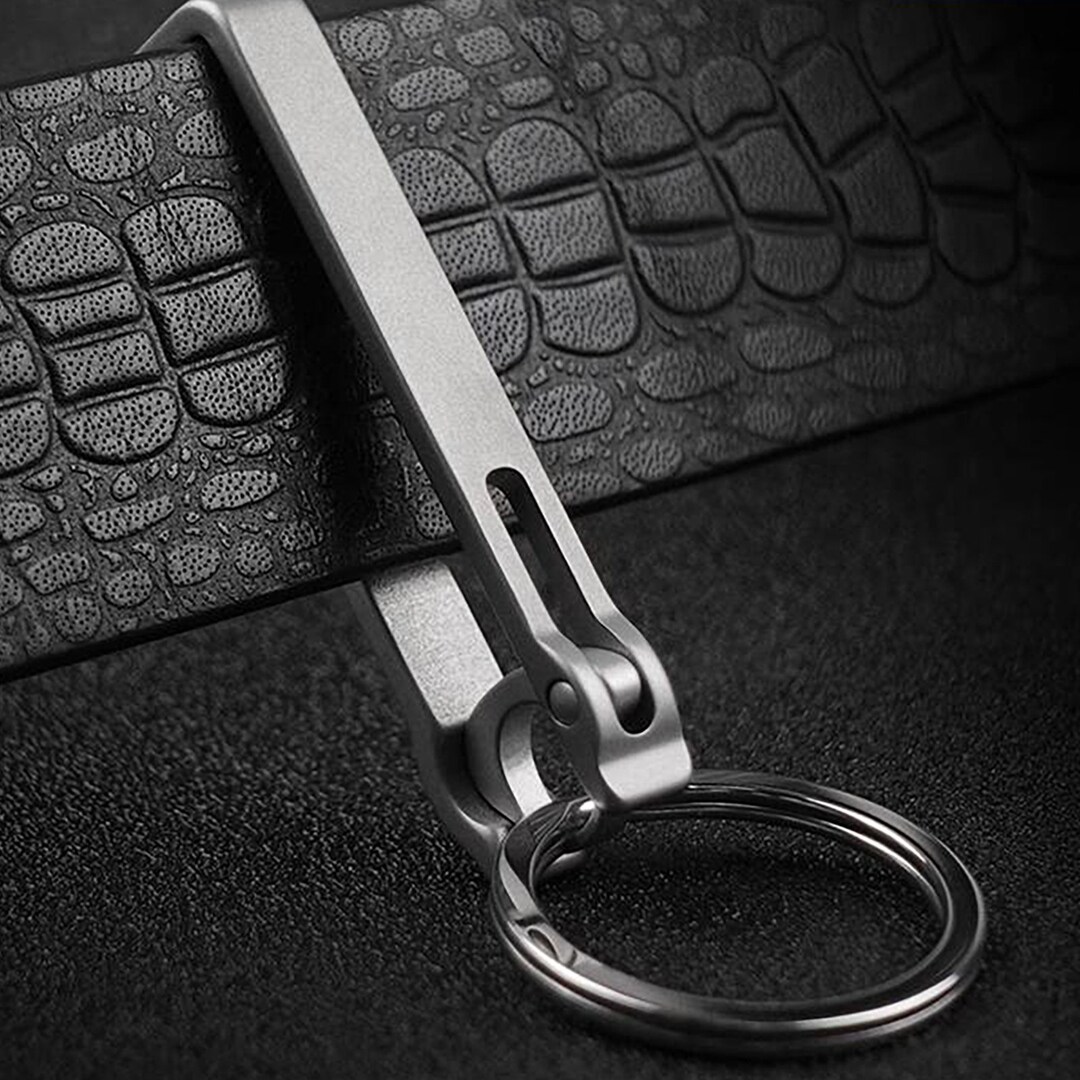 Super Uniuqe Fine Solid TC4 Ti Titanium Quick Release Detachable Safety Belt Clip Keychains Key