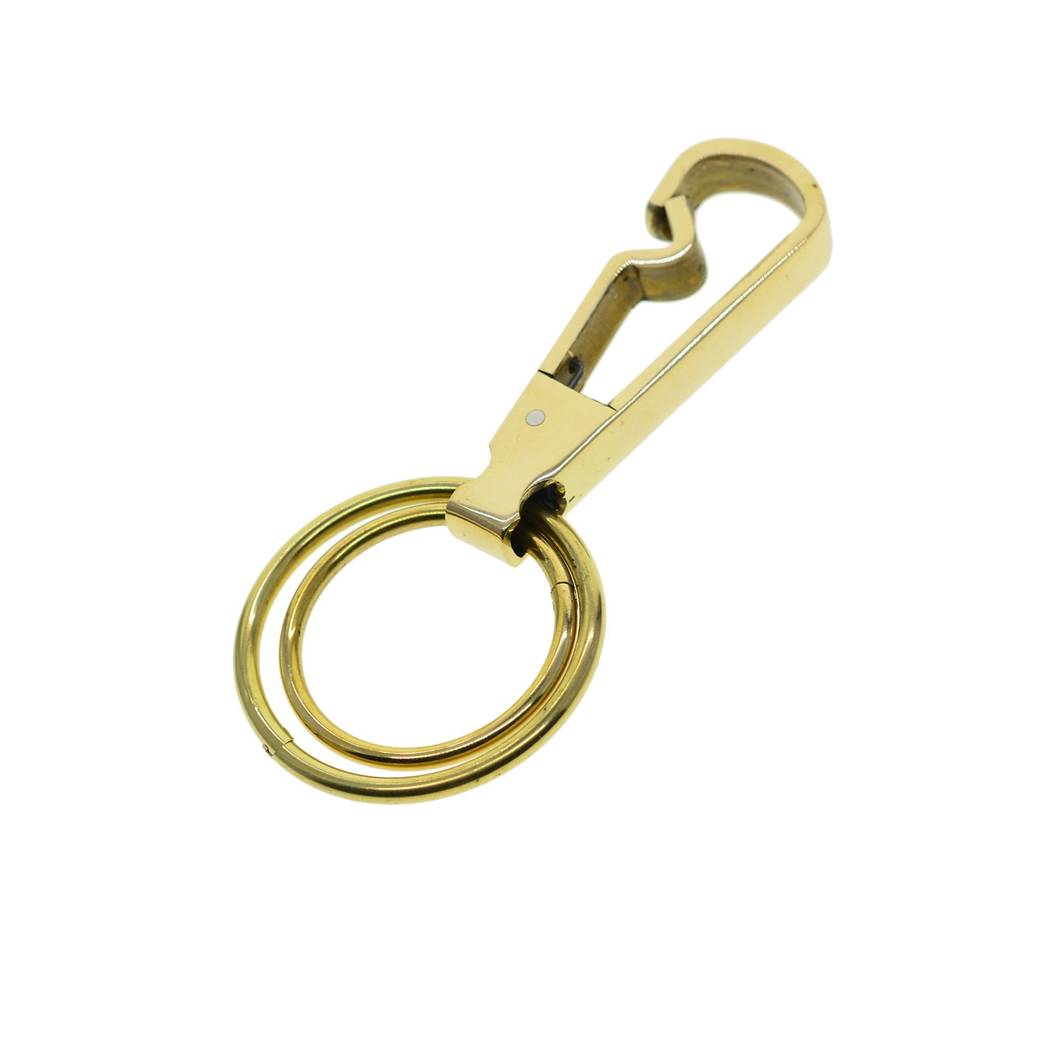 Solid Brass easy open spring Snap Hook Luxury business car Key holder Fob  Lanyard mirror polished Jump lock ring keychains