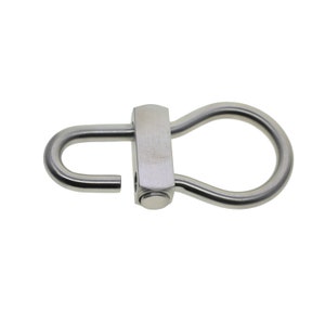 Heavy duty Solid stainless steel bulb click Locking snap Carabiner Key ring Clasp Safety Hook Tool Keychain DIY FOB EDC image 4