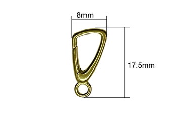 new design triangle Korea small mini 0.7 inch 17.5mm Solid Brass Pocket Watch spring Snap clip Hook Buckle chain jewelry necklace DIY Links