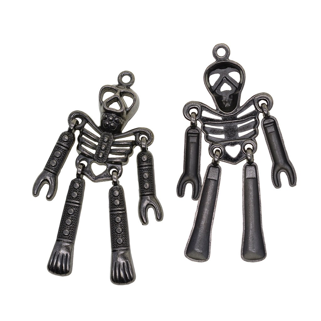 50pcs Tibet Silver Punk Halloween Rock Skeleton Hand DIY Charms Pendants