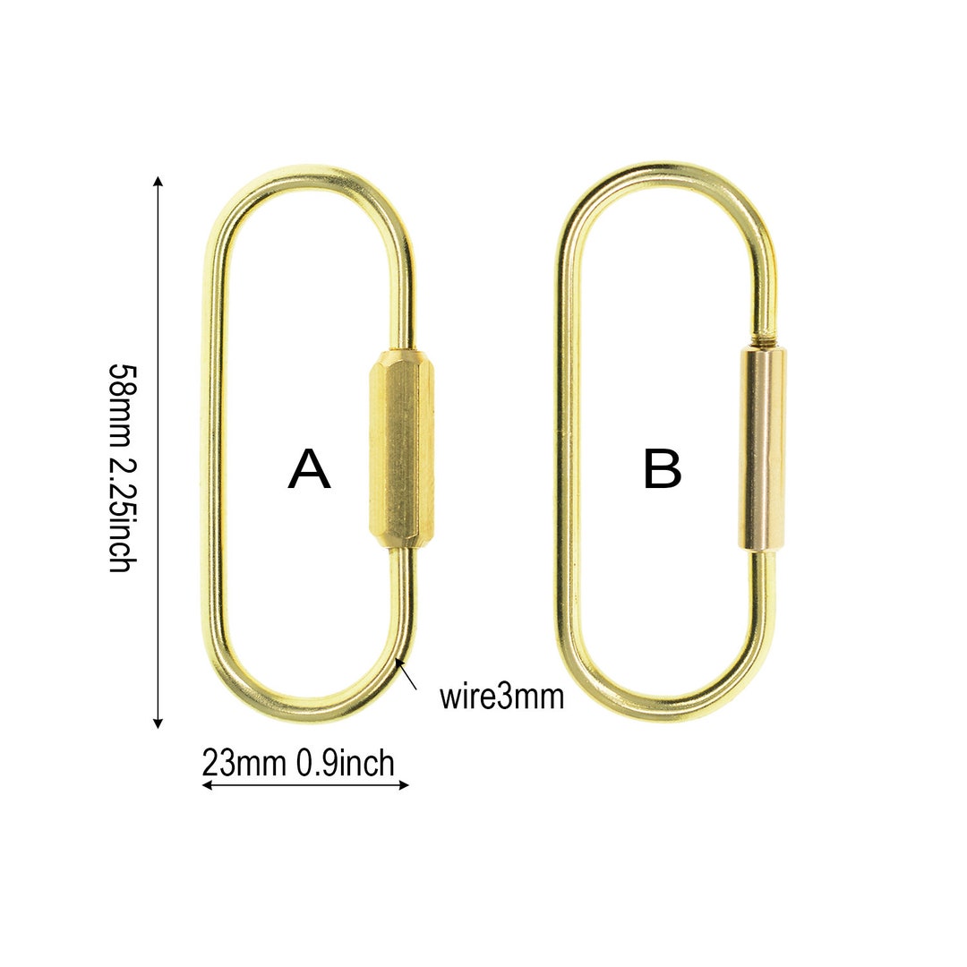 Heavy Duty Solid Brass Trigger Snap Key Clip Key Ring Brown