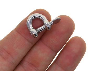 mirror polished small tiny strong 0.3 inch solid stainless steel Screw lock bow U D Shackle Joint Connector FOB KeyChains DIY  carabiner