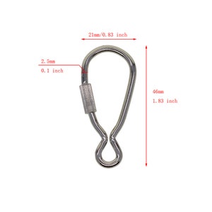 Steel Bshaped Screw Locking Carabiner Keychains Clasp Safety Hook Buckle Tool Keychain keyring EDC gear DIY making supplies image 3