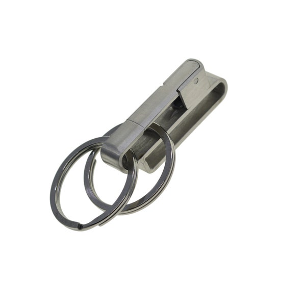 handmade 304 stainless steel Detachable Quick Release Belt loop ring clip on keyholder keychains EDC FOB Car key holder  split rings