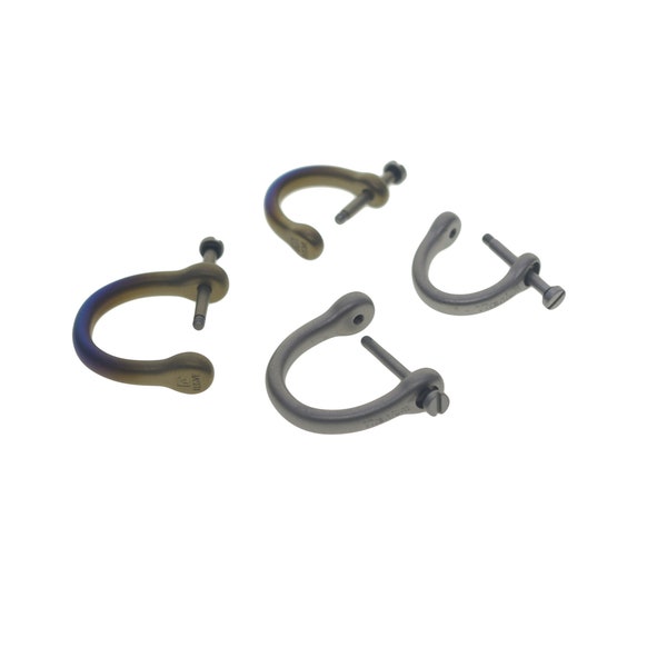 2 sizes gray and rainbow Super fine Simple TC4 Ti  Solid titanium Shackle joint link connector for DIY EDC keychains Key ring  FOB lanyard