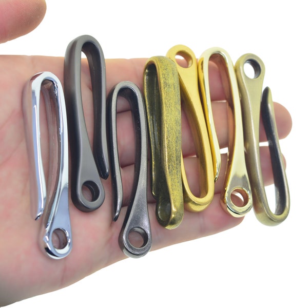 7 colors Fine Solid Strong alloy metal Creative Japanese fish U hook unique belt clip Keychain key Ring bag Holder EDC DIY making supplies