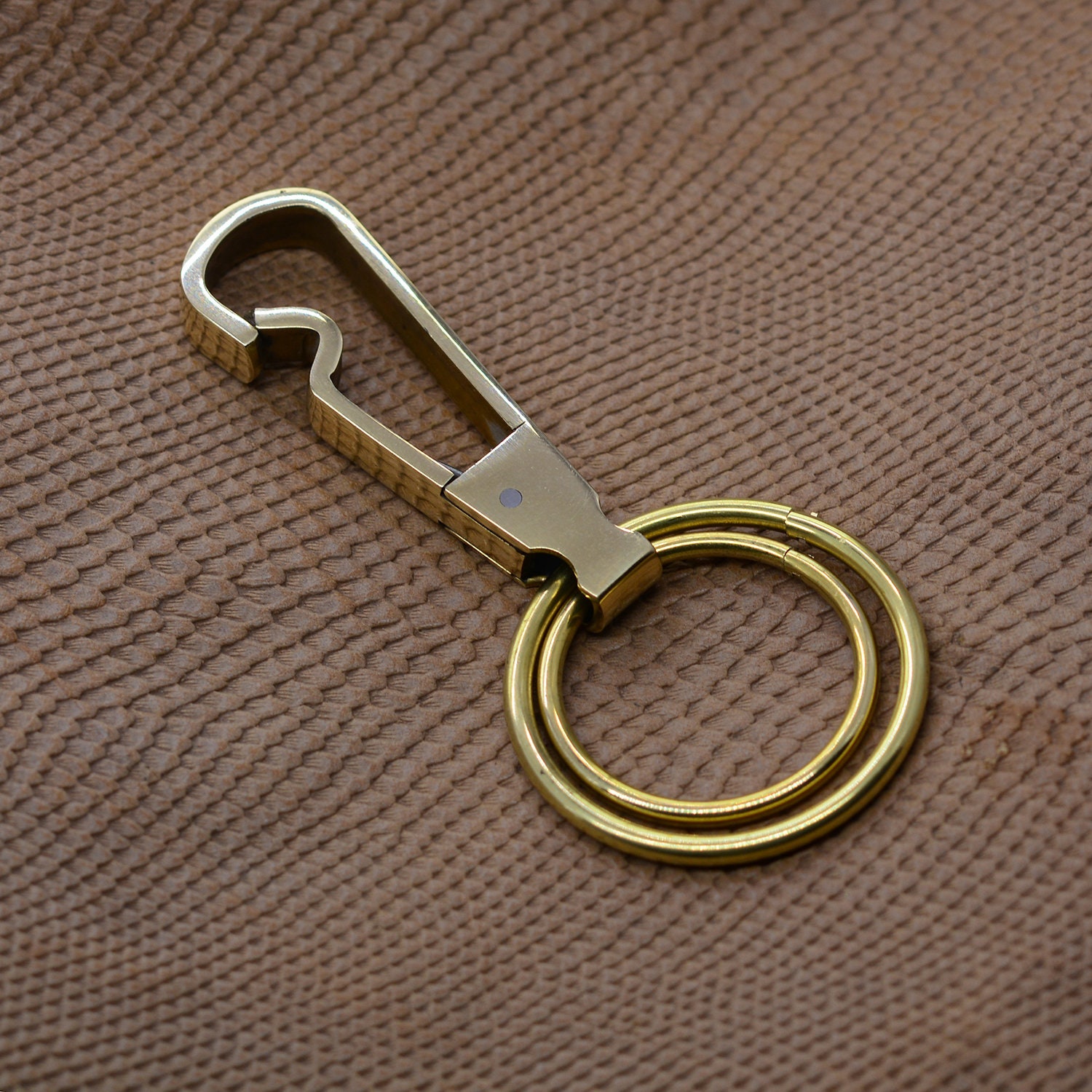 Solid Brass easy open spring Snap Hook Luxury business car Key holder Fob  Lanyard mirror polished Jump lock ring keychains