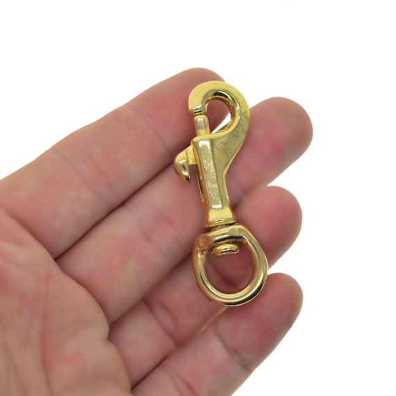 Mini Small Solid Brass Swivel Trigger Spring Snap Hooks Keychain