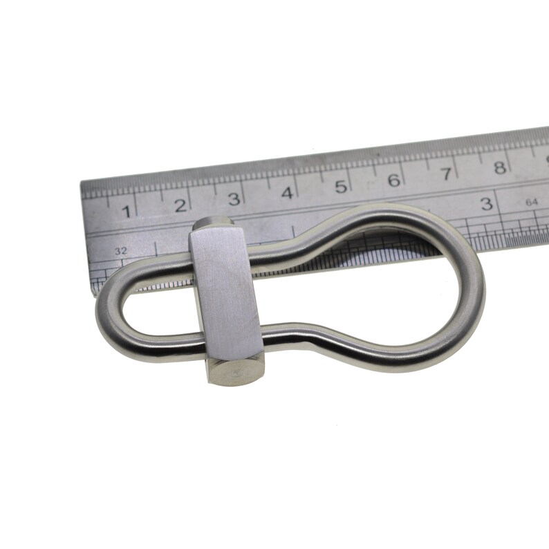 Heavy duty Solid stainless steel bulb click Locking snap Carabiner Key ring Clasp Safety Hook Tool Keychain DIY FOB EDC image 9