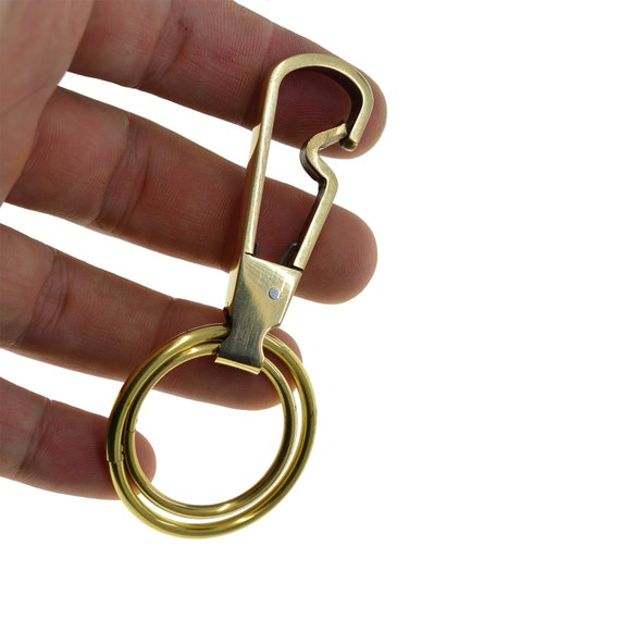 Solid Brass easy open spring Snap Hook Luxury business car Key holder Fob  Lanyard mirror polished Jump lock ring keychains