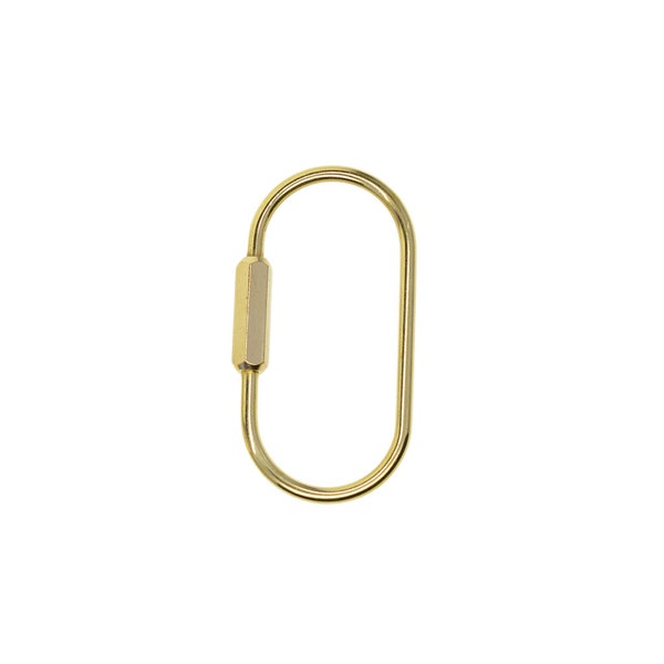 Large Fine Solid raw brass Oval Screw Locking Carabiner Key ring Clasp Safety Hook Tool Keychain DIY making supplies