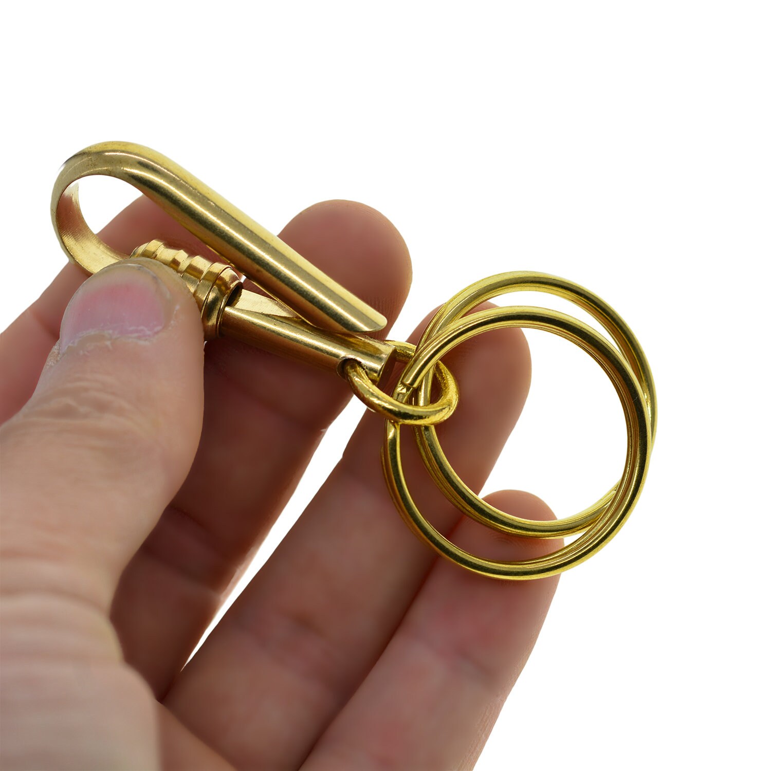 Fine Solid Raw Brass Creative Slide Lock Japanese U Shape Fish Hook  Keychain Key Ring Holder FOB EDC DIY Making Supplies -  Hong Kong