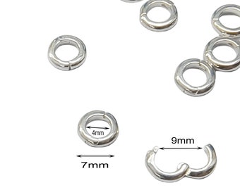 7 mm kleine kleine sterling zilver 925 gladde ronde cirkel snap klik in clip slot sluiting gesp ketting parelketting DIY