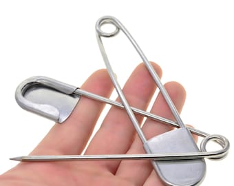Extra large  XL strong 5 inch long Stainless Steel Safety Laundry Pins for Blankets, Heavy Laundry, keychains DIY