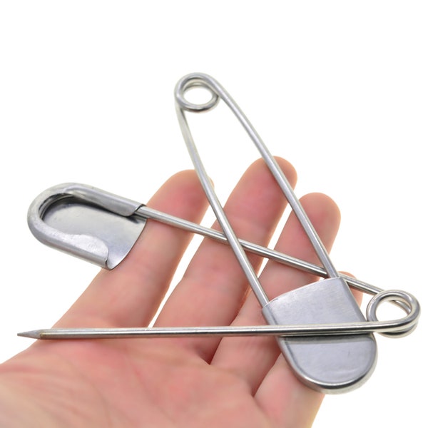 Extra large  XL strong 5 inch long Stainless Steel Safety Laundry Pins for Blankets, Heavy Laundry, keychains DIY