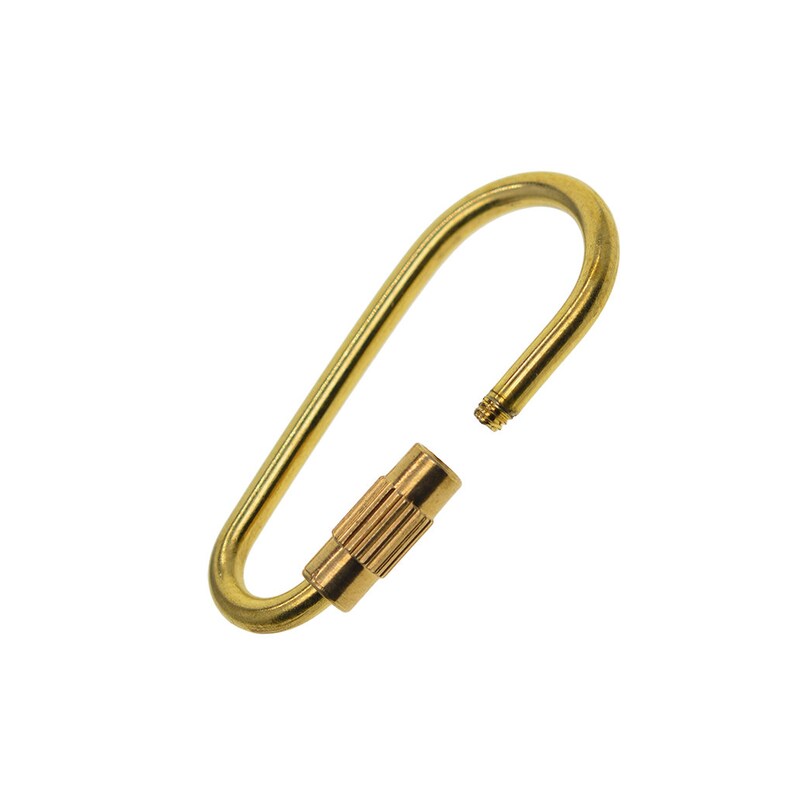 Fine Solid raw brass Pearl Screw Locking Carabiner Key ring Etsy