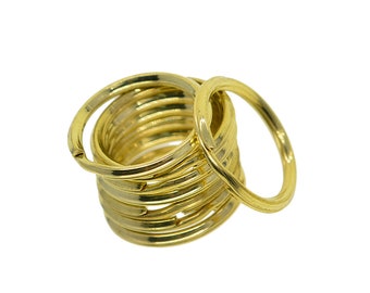 20mm/28mm Fine Brass Round Edged Split Key Rings Chain Bag Charms Clasp Loop Bevindingen DIY Tool Sleutelhanger DIY maken van benodigdheden