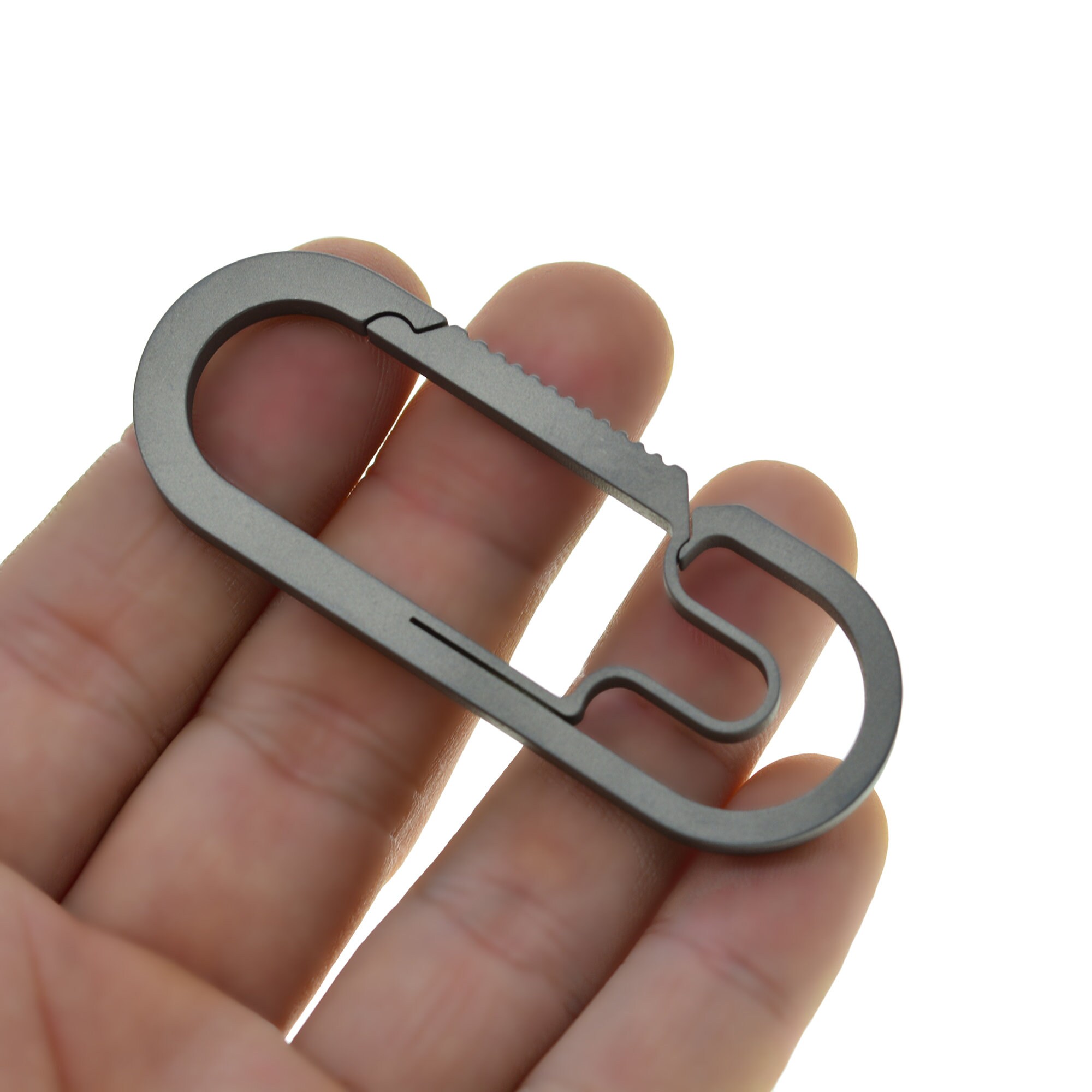 Large Fine Solid Raw Brass Oval Screw Locking Carabiner Key Ring