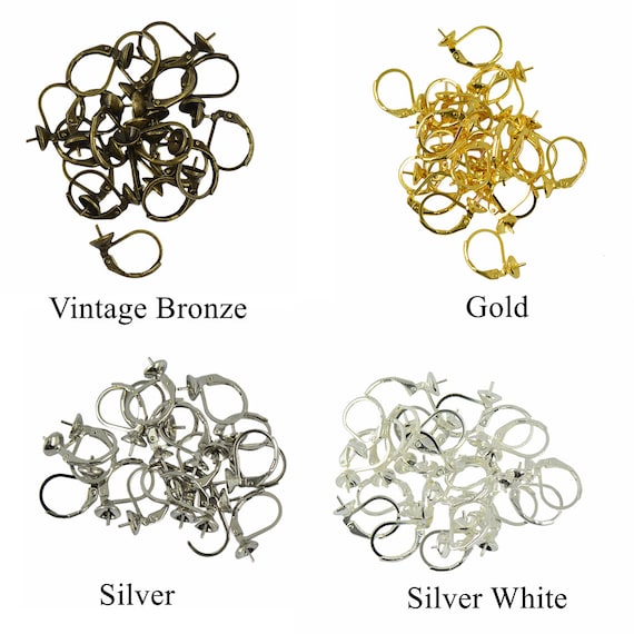 24pcs French Lever Back Earring Blank Wire Vintage Hook DIY Jewelry Making