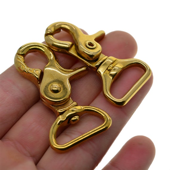 4pcs Solid brass lobster clasps swivel eye Fob trigger Snap hook for keychain 