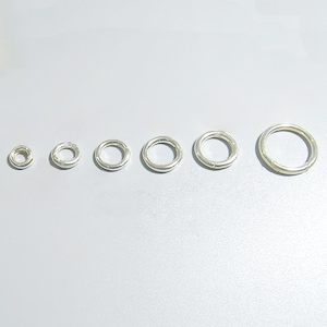 8mm kleine 20mm grote eenvoudige Korea kleine sterling zilver 925 ronde cirkel snap veerbelasting sluiting ketting parel ketting armband DIY accessoire afbeelding 1