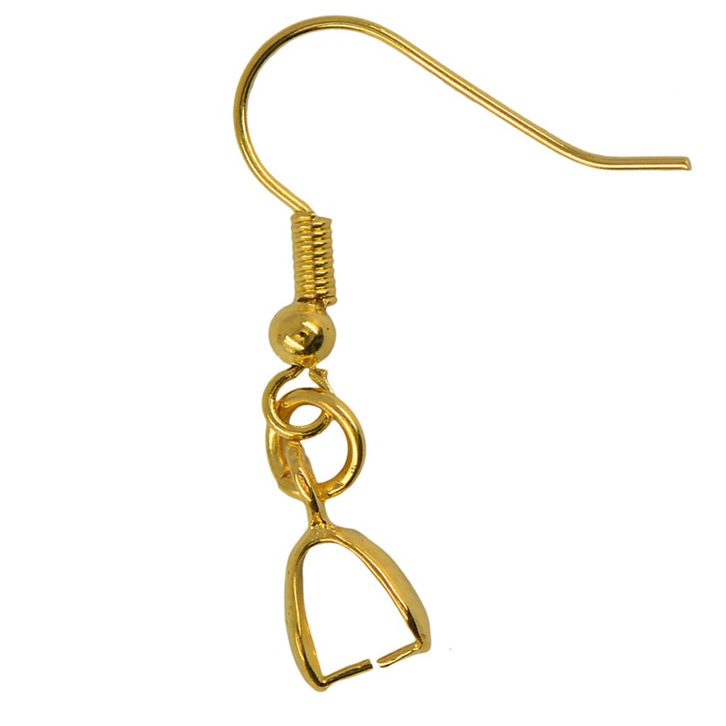 24 Pcs Brass French Pinch Bail Dangle Charm Hook Earring Wire Etsy