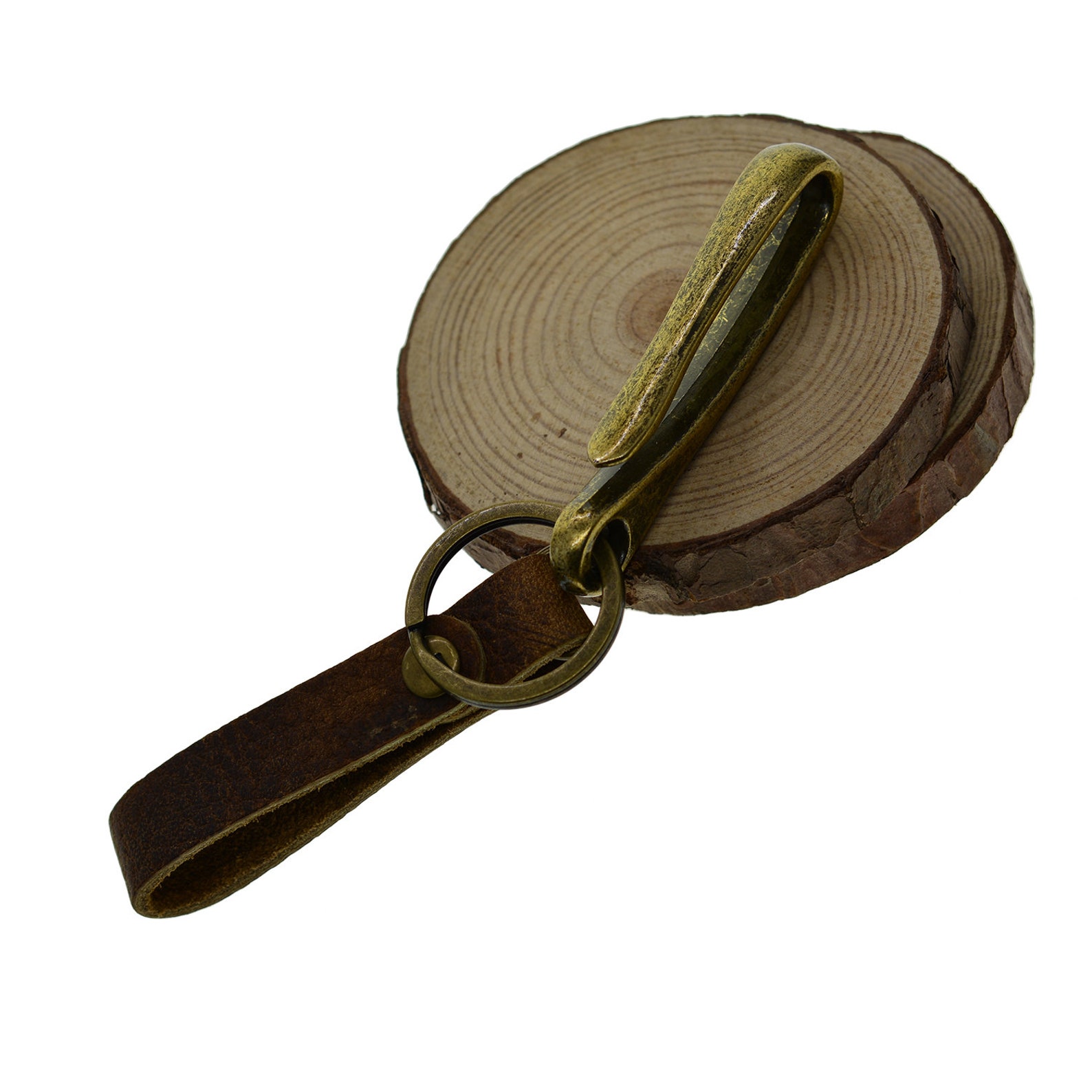 Antique Bronze Japanese Fish Hook U Hook With Cow Leather Etsy