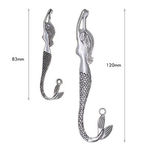 Classic LONG and short Tibetan Silver metal alloy Beading Mermaid Bookmarks With Loop For Jewelry DIY Making image 1