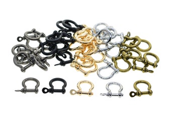 5 colors alloy Japanese bow screw lock pin Shackle Joint Connector FOB KeyChains U Hook Leather DIY craft supplies