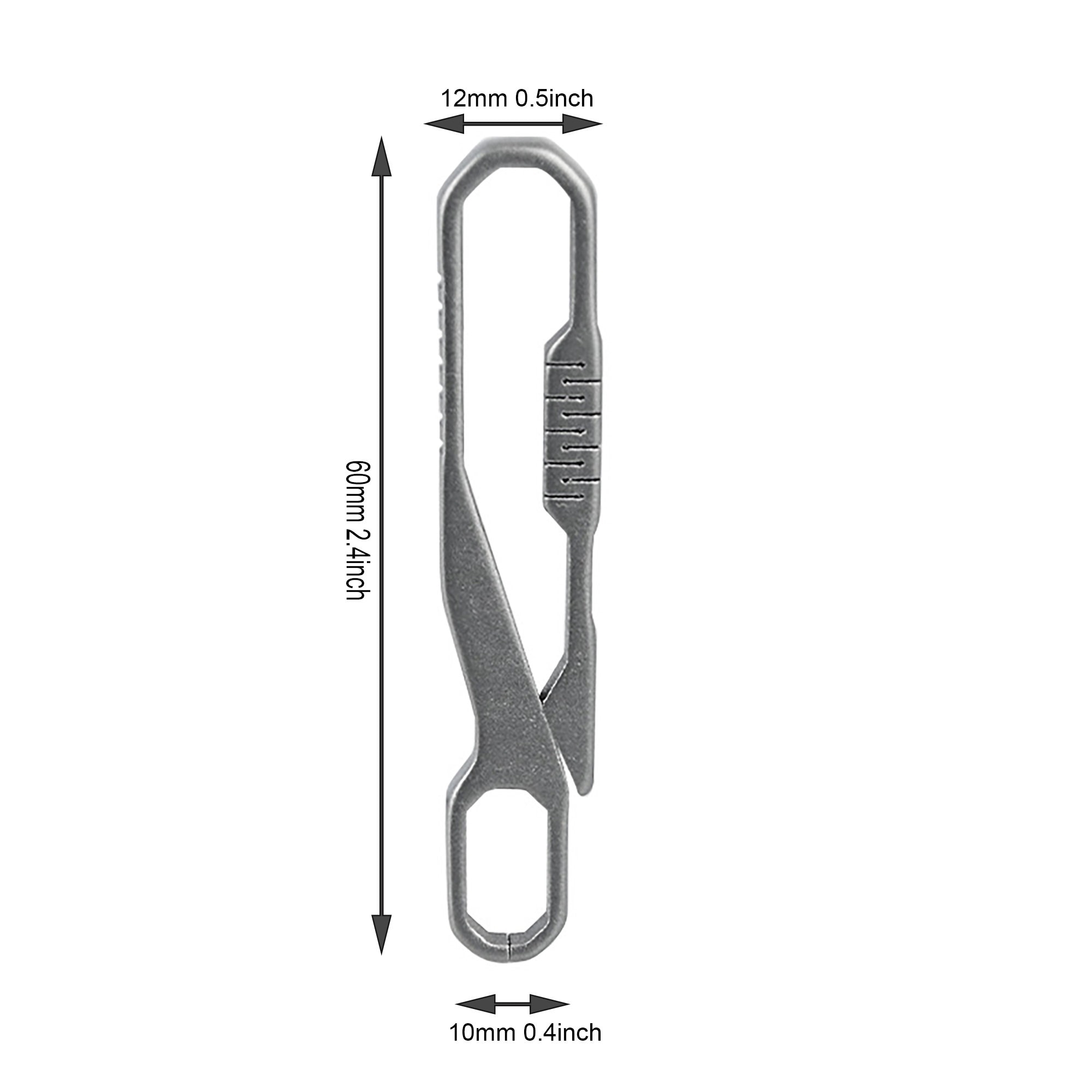 Laser Cut Super Fine and Simple TC4 Ti Solid Titanium Japanese Fishhook U  Hook Belt Clip Keychains DIY FOB EDC Housewarming Gift 