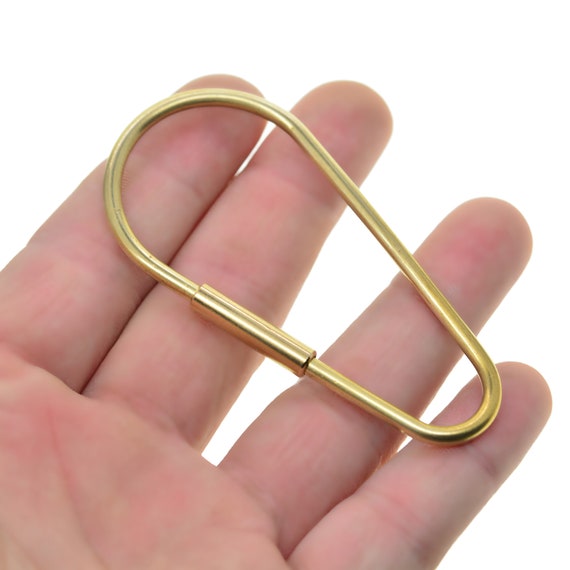 3 inch Solid brass D Oval Spring load Snap Carabiner keychain Hook