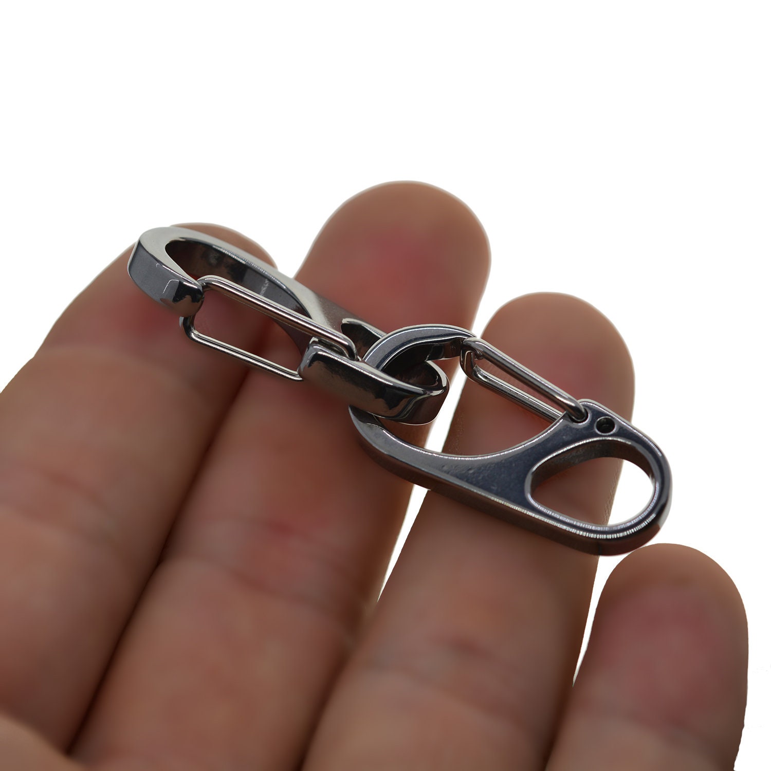 Small Mini Super Strong Fine Ti Solid Stainless Steel Spring Snap Hook  Quick Release S Carabiner Paracord Clasp Diving EDC Climb Biker DIY -   Finland