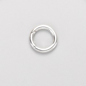 8mm small 20mm large simple Korea Small Sterling silver 925 Round circle snap spring load clasp chain Pearl necklace bangle DIY Accessory image 4