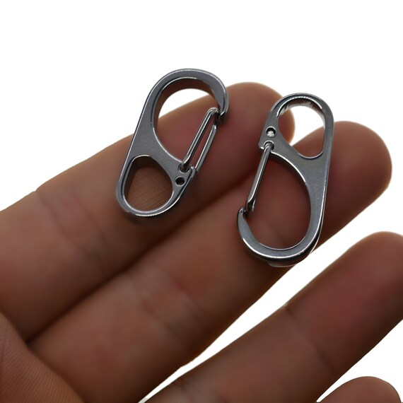 Small Metal Carabiners, Keychain Spring Clasp, Mini Carabiner Hook