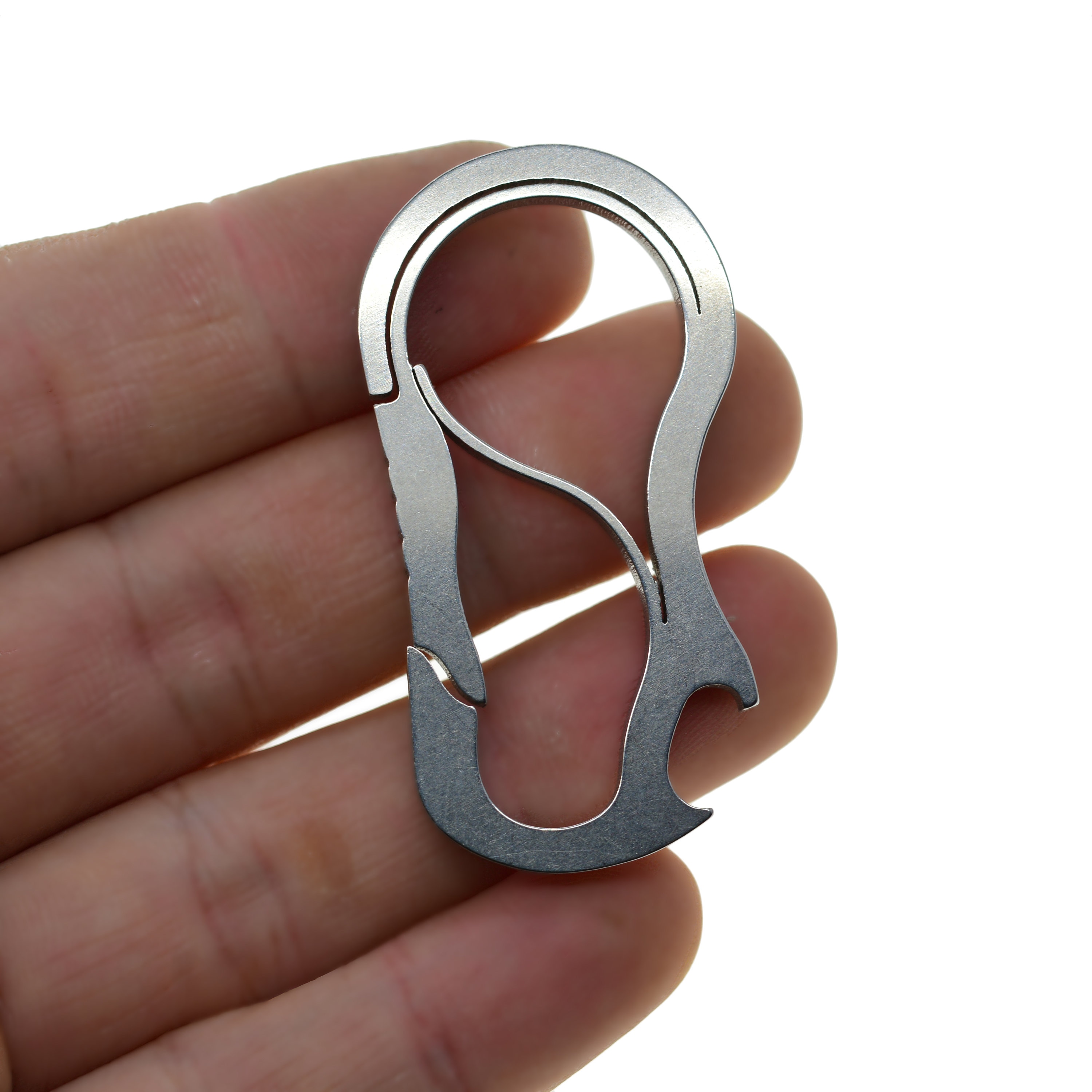 EDC Ti-shackle Carabiner Keychain / With Mini Bike-link Carabiner / Pure  Titanium 