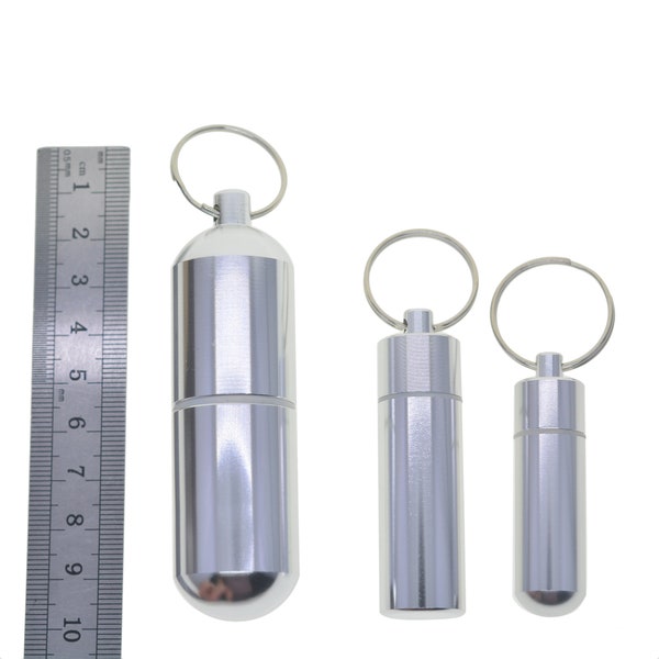 3 sizes small and extra large light weight Aluminum waterproof pill bottle storage outdoor Medicine portable pillbox