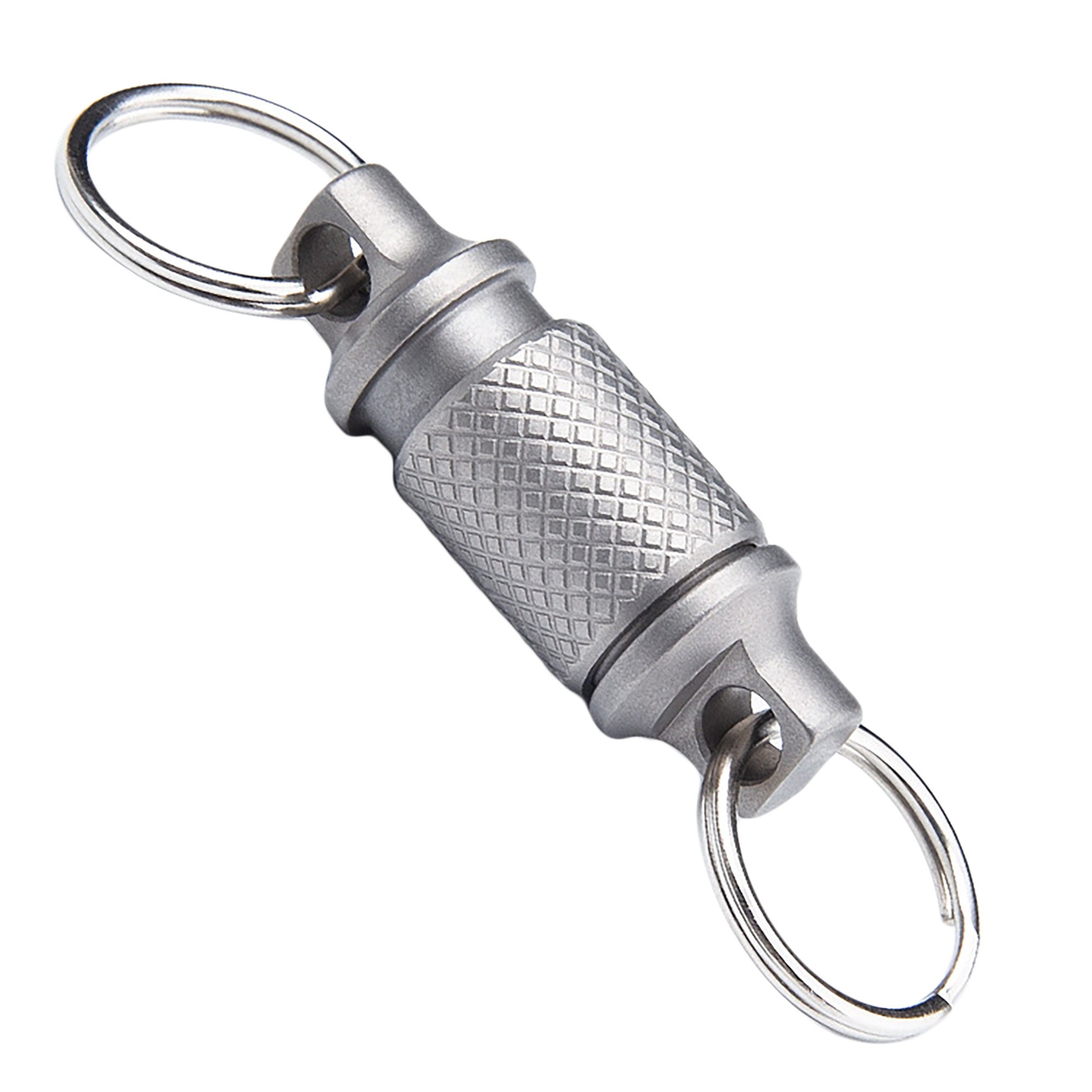 FEGVE Titanium Quick Release Swivel Keychain, Pull Apart Detachable  Keychain Heavy Duty Car Key Holder with 4 Stainless Steel Key Rings