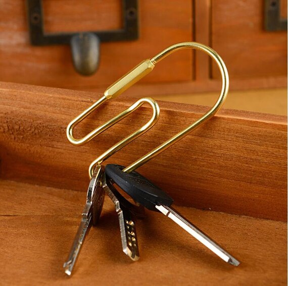 2 X Brass D Shackle Clasp Ring for Keyring Key Pouch Belt Loop Replacement New