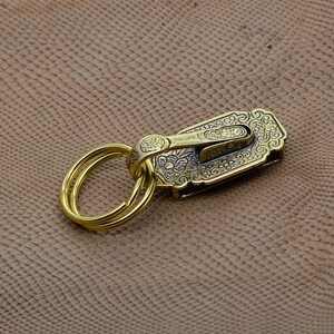 Handmade Vintage Brass Fine Feather Chinese Good Luck Belt Clip On Swivel Keychains Keyring Hook Clasp Fob Edc Diy Accessories Keychains Valresa Com