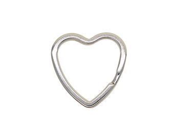 32mm Heart split keyring  Solid steel Flat Split Key Rings Chain Bag Charms Clasp Loop Findings Keychain DIY EDC making supplies