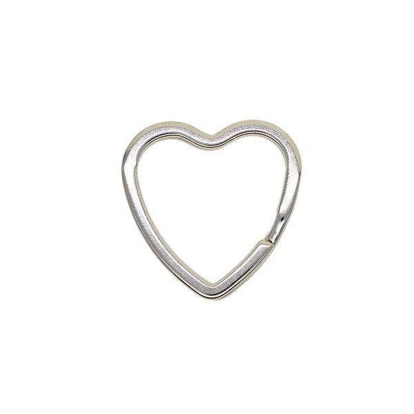 32mm Heart split keyring  Solid steel Flat Split Key Rings Chain Bag Charms Clasp Loop Findings Keychain DIY EDC making supplies