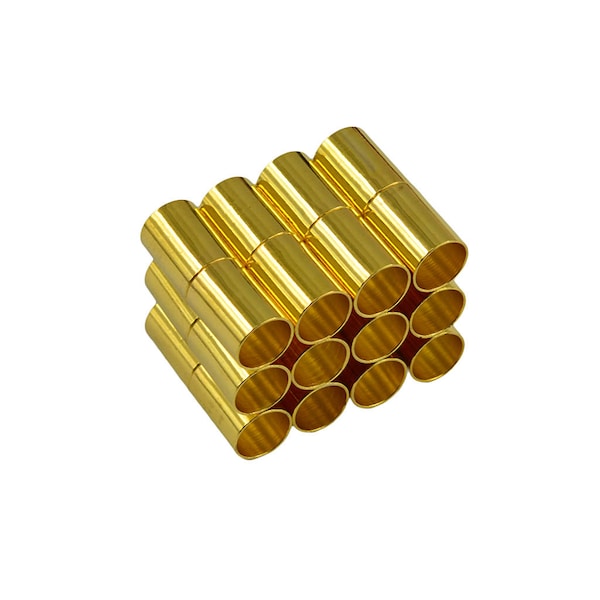 12 juegos de pegamento Kumihimo de cuero en 4mm / 5mm/ 6 mm/ 8mmTube Barrel cierre magnético joyería DIY fabricación plata/chapado en oro
