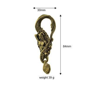 handmade Super fine retro brass mermaid belt hook clasp with skull and cross decoration leather craft keychains keyring FOB DIY image 3