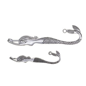 Classic LONG and short Tibetan Silver metal alloy Beading Mermaid Bookmarks With Loop For Jewelry DIY Making image 4