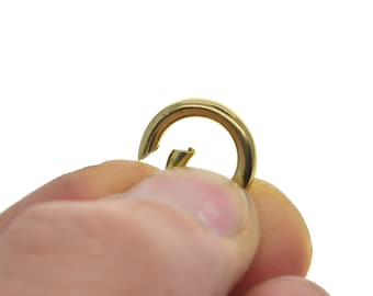 minuscule petit fait à la main simple et style Corée 15mm 0.6inch Fine Solid Laiton rond à ressort à ressort fermoir chaîne De perles collier bangle DIY