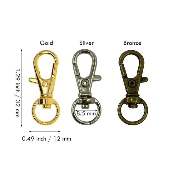 Wholesale Swivel Trigger Snap Hooks Keychain Key Ring Bronze/gold/silver Key  Ring Key Chain Clasp DIY Making Accessory Supplies 