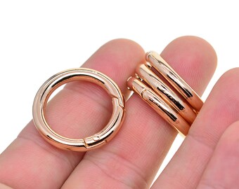 6 pcs Alloy Circle Round Spring Snap Hooks clip Carabiner Purse Shoulder Strap mobile phone holder vintage silver/copper/Bronze/Gold/Chrome